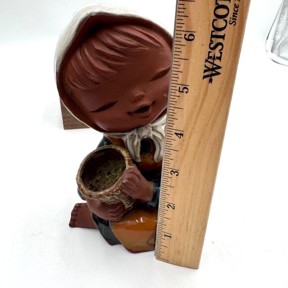 Vintage Japanese UCTCI Clay Pottery Girl Vase Figurine Redware Stoneware Art - Picture 10 of 13